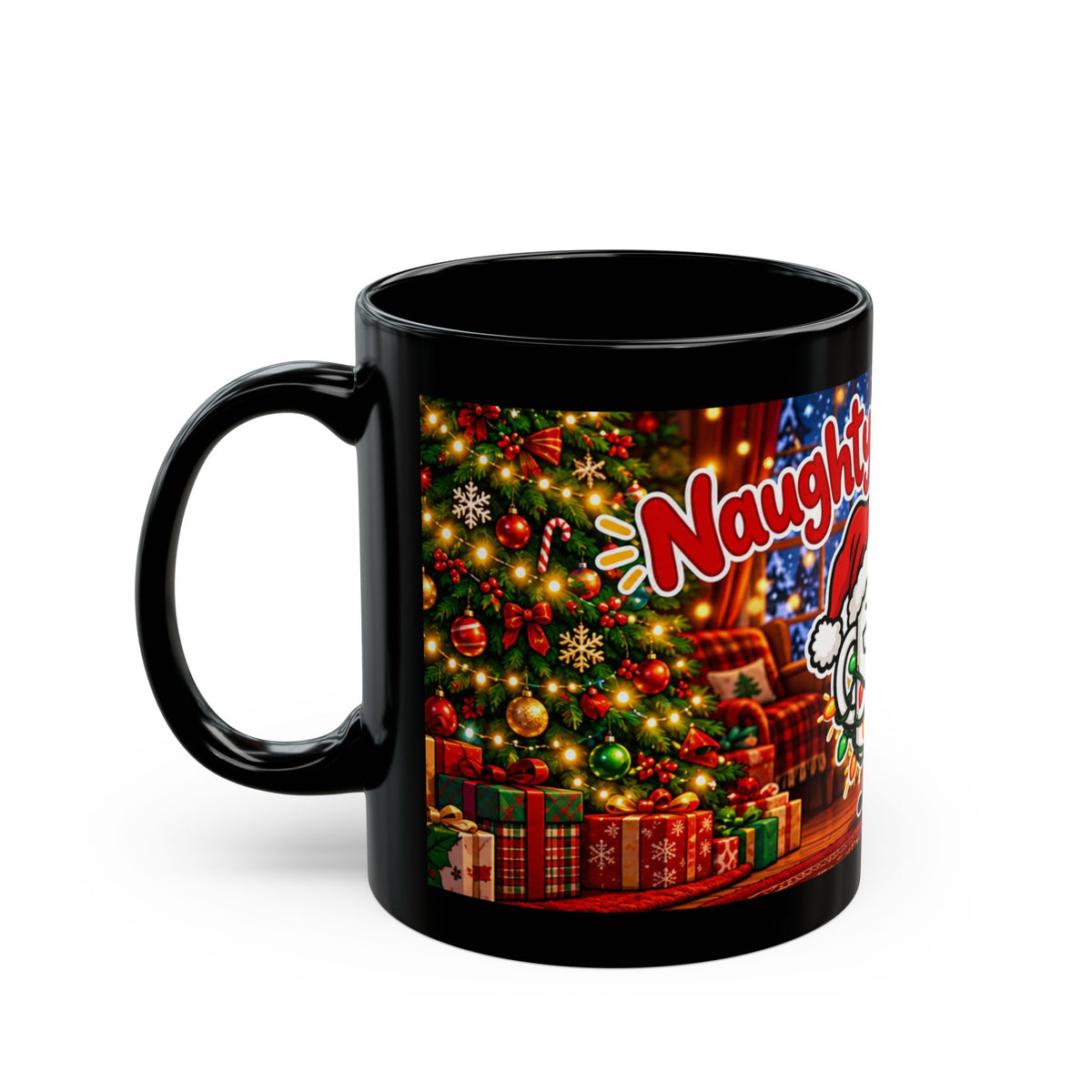 Naughty Until Coffee Christmas Mug