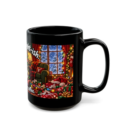 Merry & Bright-ish Christmas Reindeer Black Mug – Ask Me After Coffee