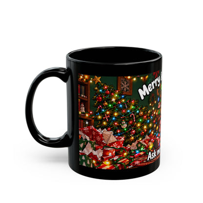 Merry & Bright-ish Christmas Reindeer Black Mug – Ask Me After Coffee