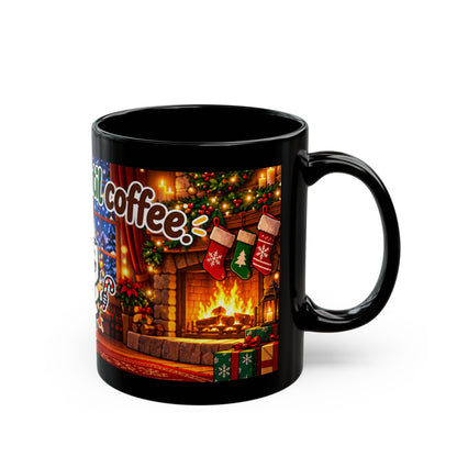 Naughty Until Coffee Christmas Mug