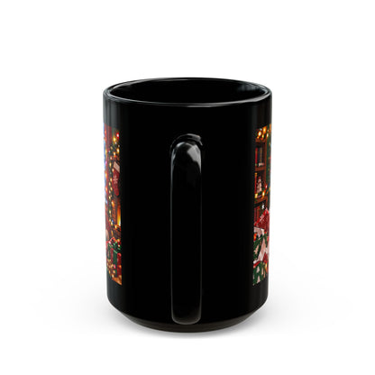 Merry & Bright-ish Christmas Reindeer Black Mug – Ask Me After Coffee