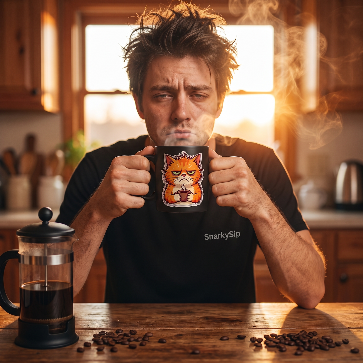 Don't Talk To Me Before Coffee – Grumpy Cat Black Mug