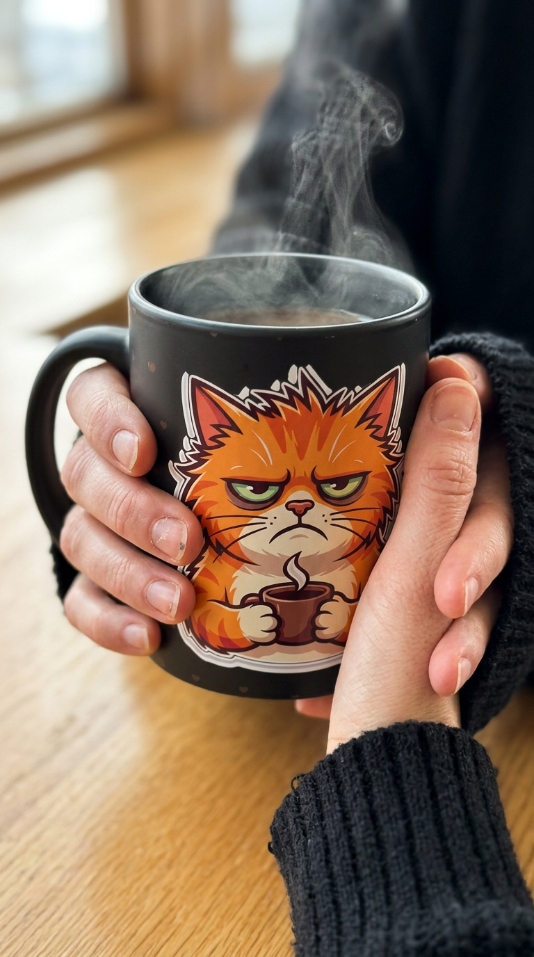 Don't Talk To Me Before Coffee – Grumpy Cat Black Mug