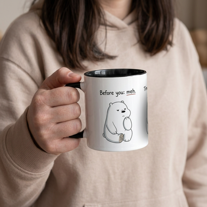 Then You Smiled Love Bear mug close-up
