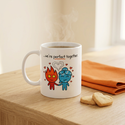 Perfect Together fire and water love mug romantic morning