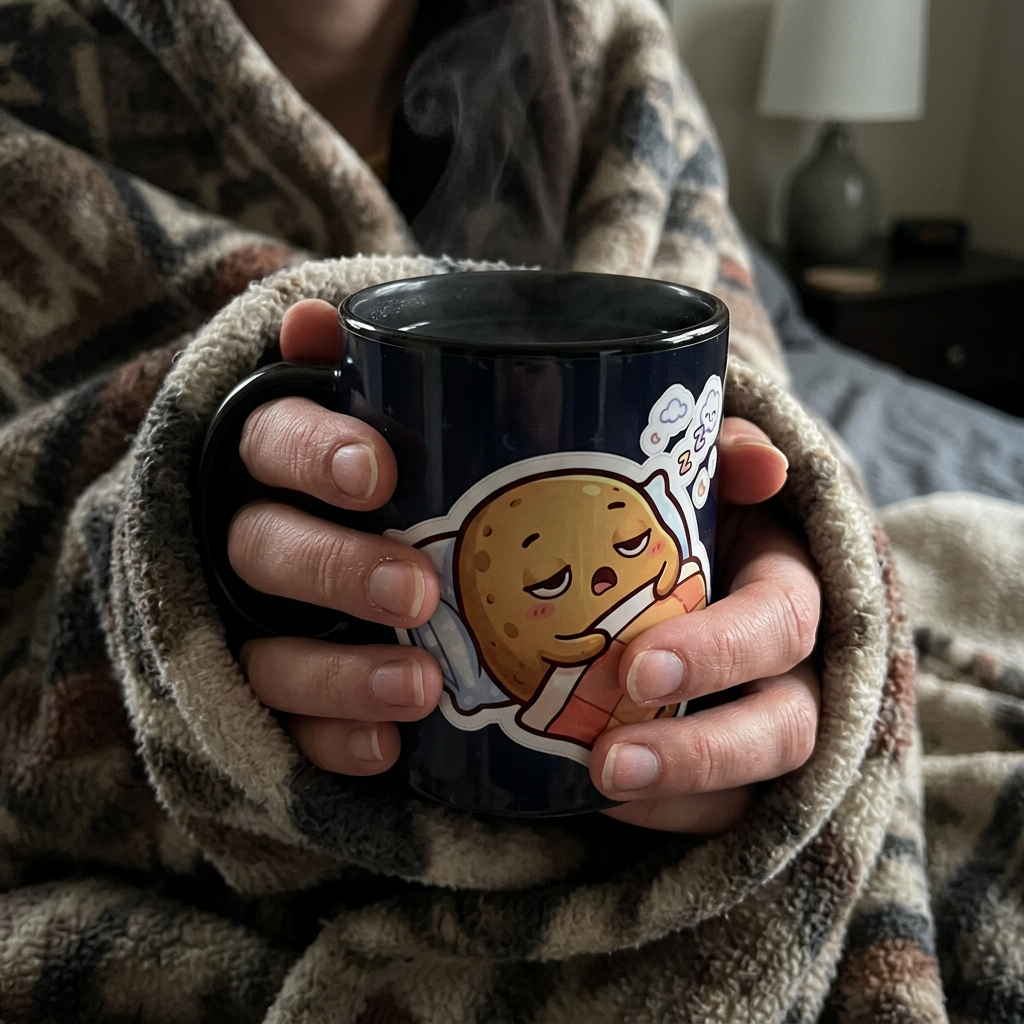 Energy Saving Mode – Sleepy Potato Black Mug